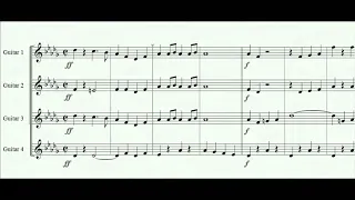 Colonel Bogey March by Kenneth J. Alford - guitar quartet