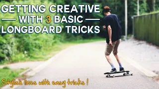 STYLISH LONGBOARD LINES WITH 3 BASIC TRICKS | Shovit, Pivot, FS Pivot