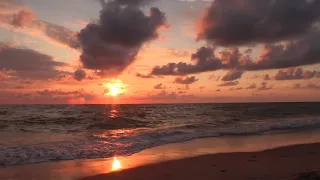 Beach Waves And Sunset video background