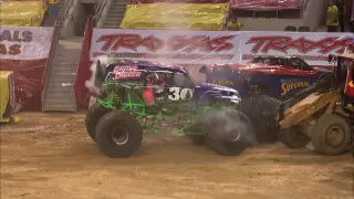 Monster Jam - Dennis Anderson and Grave Digger Monster Truck Freestyle from Arlington, TX - 2012