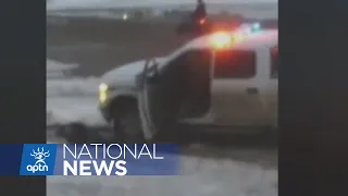 Trudeau comments on video of RCMP ramming man with cruiser | APTN News