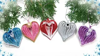 Сердечки ❤ Ёлочные игрушки своими руками из фоамирана / diy christmas ornaments  glitter foam heart