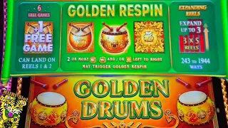 ★FINALLY GOT A BONUS GAME ON NEW DANCING DRUMS★DANCING DRUMS GOLDEN DRUMS 　(L & W) Slot☆栗スロット