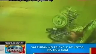 Salpukan ng tricycle at kotse, na-huli cam