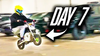 I tried learning how to wheelie in 7 days ...  || (modded 72v Razor)