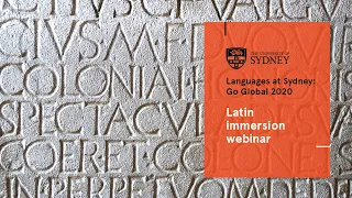 Latin immersion webinar | Languages at Sydney: Go Global 2020