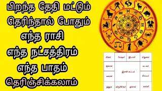 பிறந்த தேதி மட்டும் தெரிந்தால் போதும் எந்த ராசி எந்த நட்சத்திர பாதம் உங்க முழு ஜாதகத்தையும் பாருங்க