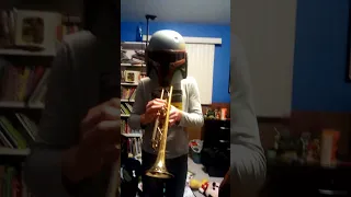 Playing the Godzilla theme song on a trumpet very bad