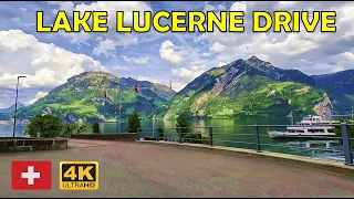 Most Scenic Drive along Lake Lucerne Beautiful Villages | Switzerland Driving Tour 2024 4k Ultra HD