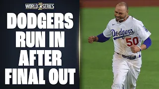 Dodgers run in to celebrate 2020 World Series win! (Mookie Betts, Clayton Kershaw, more!)