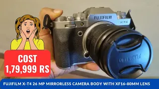 Fujifilm X T4 26 MP Mirrorless Camera Body with XF16 80mm Lens | Costly DSLR camera