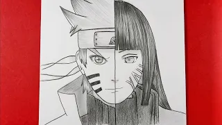 Easy Anime Sketch / How to draw naruto and hinata easy tutorial / ma drawings