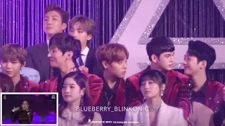 180110 WANNAONE & WINNER & TWICE Reaction to BLACKPINK - PWF & AIIYL @GDA [All Fancam]