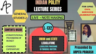 L 132- Constitutional Provisions of BUDGET and the Charged Expenditure [Indian Polity for UPSC CSE]