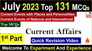 July Current Affairs 2023 | National and International | Part_1 | #ossc #opsc #osscexam #osscamin