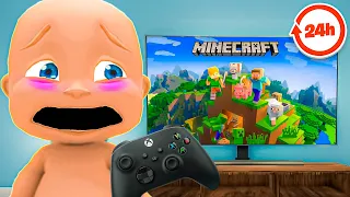 Baby Spends 24 Hours in Minecraft!