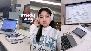 48hr study vlog 🎧 midterms, 6AM-11PM day at uni, midnight deadlines, taking exams, libraries ᶻ 𝗓 𐰁