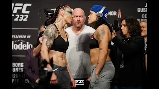 Cris Cyborg vs. Amanda Nunes UFC 232 Weigh-In Staredown - MMA Fighting