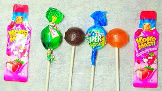 learn colors with lollipops and sweets. yummy rainbow lollipops and ASMR /// with unboxing Part 36