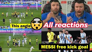 All Reactions to Messi free kick goal vs Ecuador