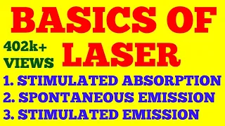 BASICS OF LASER || STIMULATED ABSORPTION || SPONTANEOUS & STIMULATED EMISSION || WITH EXAM NOTES ||