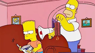 Homer playing a prank on his son