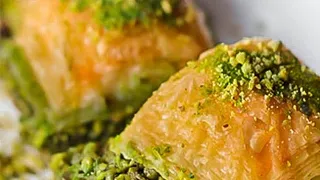 Turkish Baklava, also known as Fistikli Baklava or Pistachio Baklava,