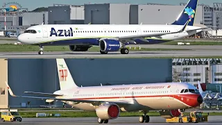 HAMBURG Finkenwerder Planespotting September 2020 with NEW RETRO TAP A321neo and SWISS A321neo