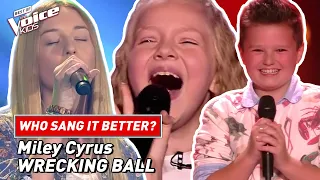 Who sang Miley Cyrus' "Wrecking Ball" better? | The Voice Kids