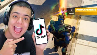 TESTEI LIFE HACKS DO TIKTOK DO THANOS NO FORTNITE *USAR O THANOS EM 2021*