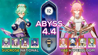 C0 Yae Miko Hyperbloom & C6 Sucrose National | Spiral Abyss 4.4 | Genshin Impact