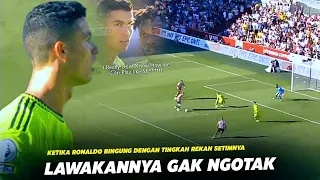 FIX Semakin Gak Betah !! Lihatlah Reaksi Kecewa Ronaldo Melihat Para Pemain MU Bikin Blunder Konyol