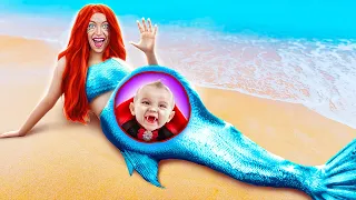 WOW 😱 PREGNANT MERMAID VS PREGNANT VAMPIRE🤰Pregnancy Hacks & Funny Situations by 123 GO! TRENDS