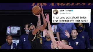 NBA PLAYERS REACT TO ANTHONY DAVIS GAME-WINNING 3 POINT SHOT VS. NUGGETS | LAKERS VS. NUGGETS GAME 2