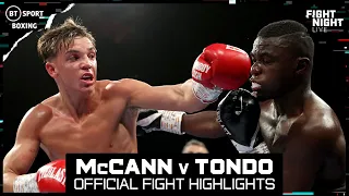 Dennis McCann v Charles Tondo | Boxing Highlights