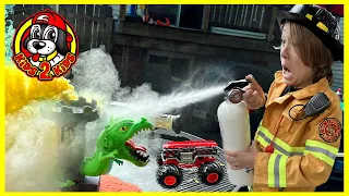 Monster Jam & Hot Wheels Monster Trucks MESSIEST OBSTACLE COURSE 🔥 FIRE RESCUE! (Spider-Man Special)