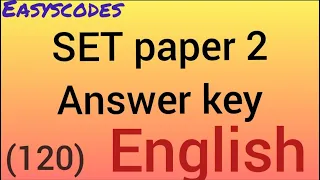 SET EXAM paper 2 answer key // english// 2021 Aug