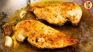 How to cook chicken breast in a pan with butter