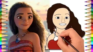 Disney Moana-MOANA Coloring Markers Videos For Children- Coloring Pages Disney Princess Of MOANA