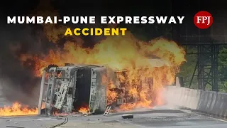 Mumbai Pune Expressway Accident | Massive Blaze on Mumbai-Pune Expressway After Oil Tanker Crash