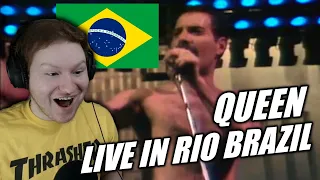 American Reacts to Queen Live in Rio Brazil 1985 - We Will Rock You & Bohemian Rhapsody