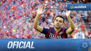 Homenaje a Xavi en su despedida del FC Barcelona