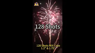 1.2 & 1.75inch 128 Shots MIX Cake #fireworkstesting #fireworks #4thofjuly