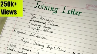 Joining Letter...//Writing a formal joining letter/report for a job..//handwriting