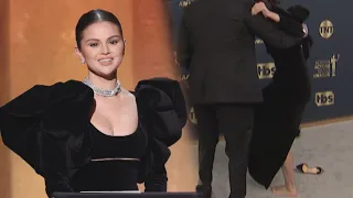 Selena Gomez Presents BAREFOOT After Red Carpet Stumble at SAG Awards