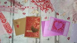 Kartenideen für Valentinstag,  Hochzeit, Muttertag - inkl. wie verarbeite ich besondere Materialien