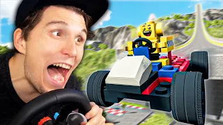 Welches LEGO Auto fliegt am weitesten auf der XXL Sprungschanze? | BeamNG