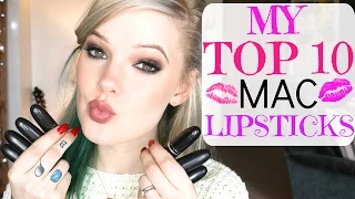 MY TOP 10 MAC LIPSTICKS | LIP SWATCHES // @ImMalloryBrooke