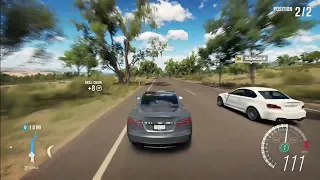 Tesla Model S P90D vs BMW M2  Rolling Race Forza Horizon 3