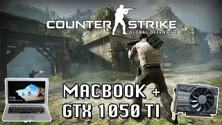 CS:GO on a MacBook + GTX 1050 Ti (Medium, Optimus, Thunderbolt 1)